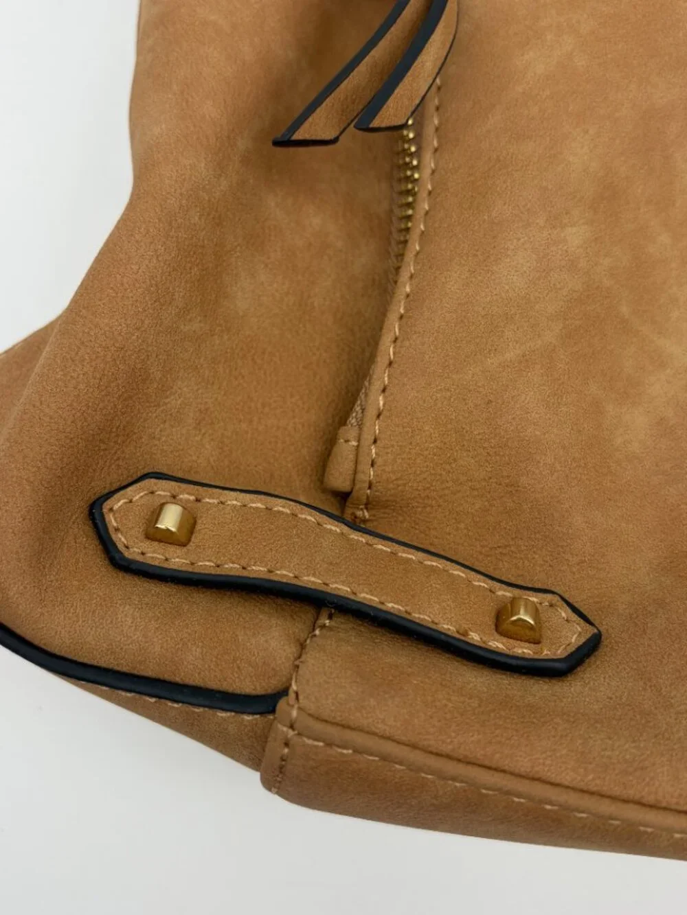 Violet Ray NY Multi-Zip Satchel Shoulder Bag - Light Brown.Elegant Everyday Tote